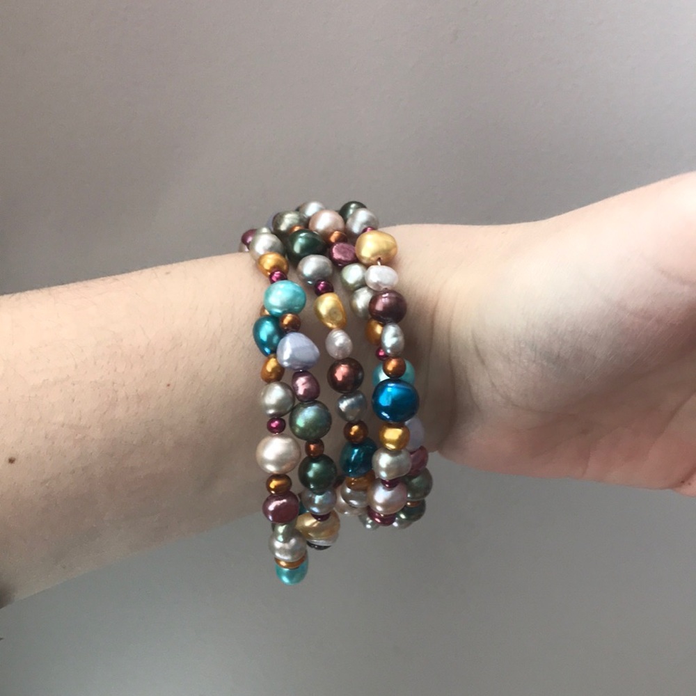 Colored Faux Pearl Bracelet